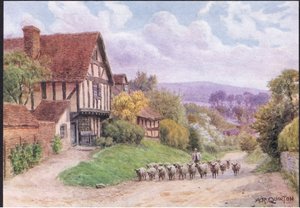Cropthorne, Nr Evesham, Worcester, fra The Cottages and the Village Life of Rural England udgivet af Dent & Sons Limited af Alfred Robert Quinton