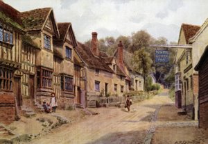 Huse tidligere beboet af vævere, Kersey, Suffolk af Alfred Robert Quinton