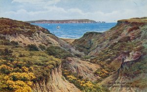 Isle of Wight, fra Becton Bunny, Barton-on-Sea (farvelitografi) af Alfred Robert Quinton