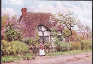 Lilac and Apple Blossoms, Harvington, Worcester, fra The Cottages and the Village Life of Rural England udgivet af Dent & Sons Limited, 1912