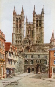 Lincoln Cathedral og Exchequer Gate af Alfred Robert Quinton