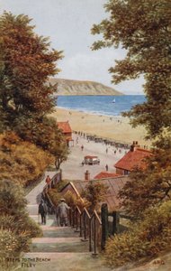 Skridt til stranden, Filey af Alfred Robert Quinton