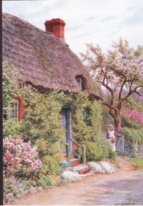 The Cottage Door, Elmley Castle, Worcester, fra The Cottages and the Village Life of Rural England udgivet af Dent & Sons Limited af Alfred Robert Quinton
