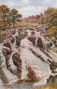 The Swallow Falls, Bettws-Y-Coed (farvelitografi) af Alfred Robert Quinton