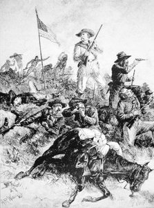 Illustration af slaget ved Little Bighorn, 25. juni