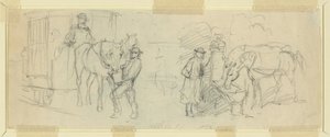 Foder og hvilende heste af Alfred Rudolph Waud