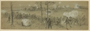 2. juni Stilling nr. Cold Harbour-rifle gruber foran af Alfred Rudolph Waud