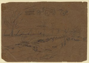 Jernbanedestruktion som en militær kunst af Alfred Rudolph Waud