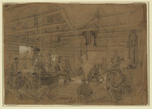Skidaddlers Hall, Harrisons landing af Alfred Rudolph Waud