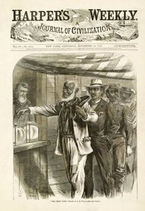 Den første afstemning, pub. Harpers Weekly, 1867