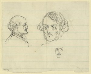 Tre busteportrætter, herunder Benjamin Butler af Alfred Rudolph Waud