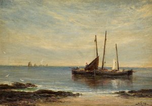Fiskerbåde ved mundingen af Tay af Alfred Sanderson Edward