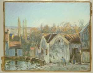 Et hjørne af Moret-sur-Loing af Alfred Sisley