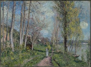 Seinens bredder ved By af Alfred Sisley