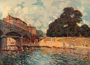 Bridge ved Hampton Court, 1874, 1937. af Alfred Sisley