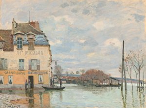 Oversvømmelse ved Port-Marly af Alfred Sisley