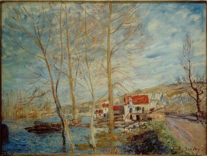 Syndfloden ved Moret af Alfred Sisley