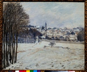 La neige a Marly-maleri af Alfred Sisley (1839-1899) 1875 søn. 0,46x0,56 m Paris, musee d