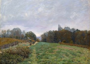 Landskab nær Louveciennes. 1873 af Alfred Sisley