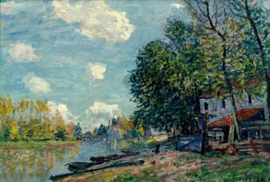 Moret - Banks of the Loing af Alfred Sisley