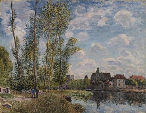 Moret, Udsigt over Loing, eftermiddag i maj af Alfred Sisley