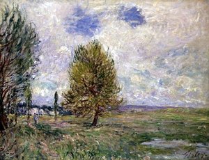 Plain at Veneux (olie på lærred) af Alfred Sisley