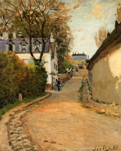 Rue de la Princesse, Louveciennes, ser mod nord, ca. 1873 (olie på lærred) af Alfred Sisley