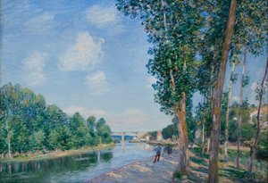 Saint-Mammès. Solskin i juni af Alfred Sisley