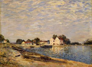 Saint-Mammes, ved bredden af ​​Loing; Saint-Mammes, les Bord du Loing, 1884 af Alfred Sisley