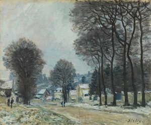 Sne ved Louveciennes, ca. 1874 af Alfred Sisley