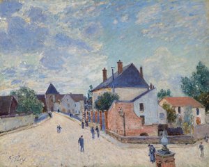 Gade i Moret, ca. 1890. af Alfred Sisley