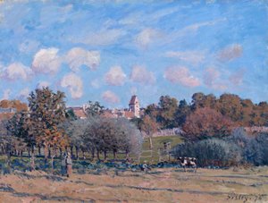 Kellotorni Noisy-le-Roissa, syksy af Alfred Sisley