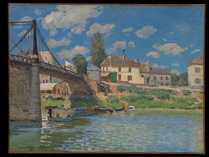 Broen ved Villeneuve-la-Garenne af Alfred Sisley