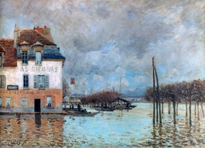 Oversvømmelsen ved Port-Marly, 1876 af Alfred Sisley