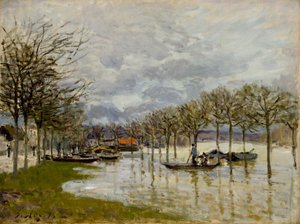 Syndfloden på vejen til Saint-Germain, 1876 af Alfred Sisley