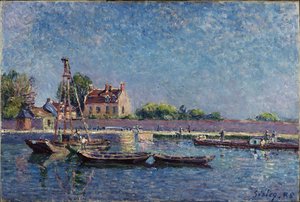 Slusen ved Saint-Mammès af Alfred Sisley