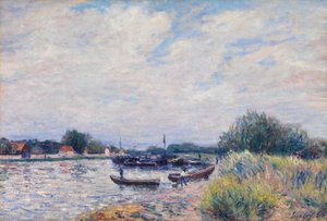 The Loing at Saint-Mammes, ca. 1859-99 (olie på lærred) af Alfred Sisley