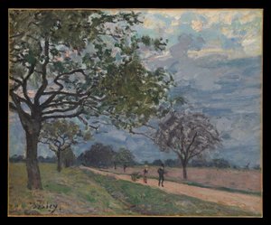 Vejen fra Versailles til Louveciennes af Alfred Sisley