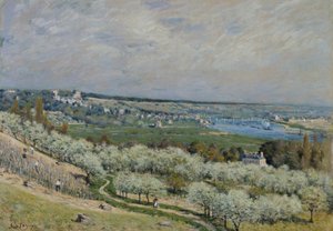 Terrassen i Saint-Germain, forår af Alfred Sisley