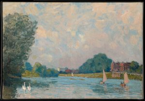 Themsen ved Hampton Court af Alfred Sisley