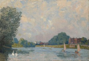 Themsen ved Hampton Court, 1874 af Alfred Sisley