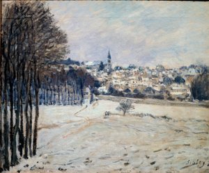 Sneen i Marly - olie på lærred af Alfred Sisley