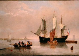 Hollandsk kystscene af Alfred Stannard