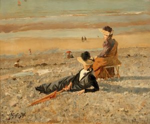 A.Stevens, En smuk dag i Le Tréport af Alfred Emile Stevens