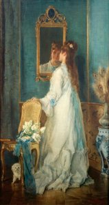 Alfred Stevens, pige foran spejlet