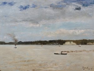 Honfleur Bay. 1891 af Alfred Emile Stevens