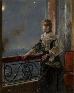 Moonlight (Klar af månen). Omkring 1885 af Alfred Emile Stevens