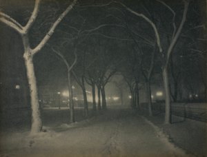 En isnende nat, New York af Alfred Stieglitz