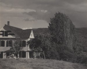 Hus og popler, Lake George af Alfred Stieglitz