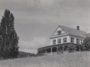 Hus på bakken, Lake George af Alfred Stieglitz